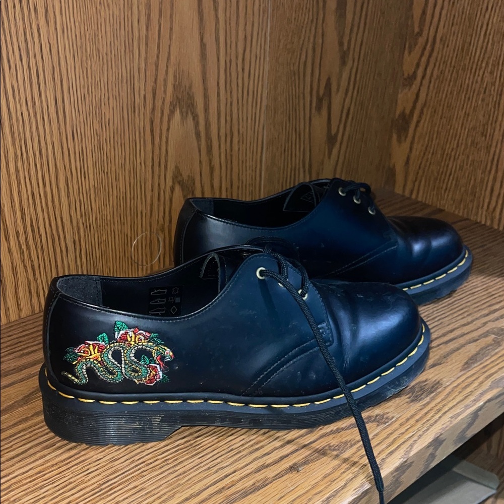 Doc Martens with embroidered snake